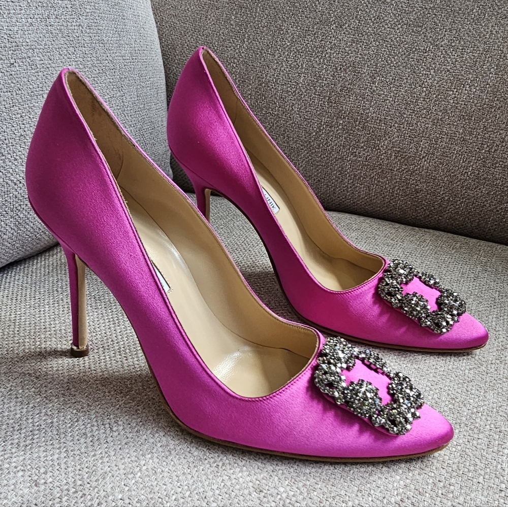 NEW Manolo Blahnik Hangisi 105mm Pink in 39.5